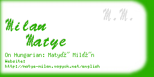 milan matye business card